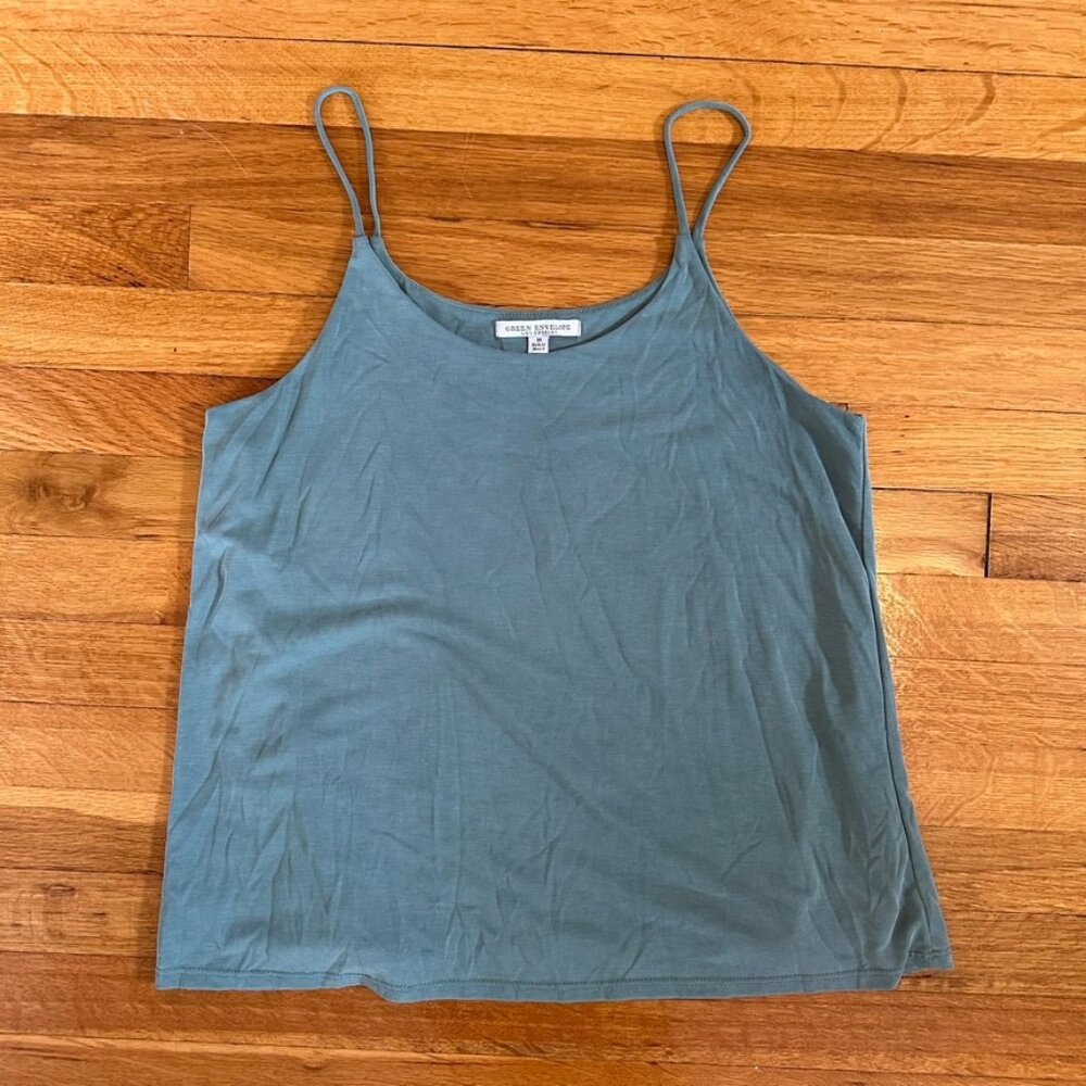 Green Envelope Scoop Tank Top